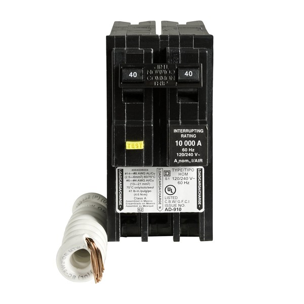 Square D by Schneider Electric Square D - HOM240GFIC Homeline 40 Amp Two-Pole GFCI Circuit Breaker,