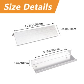 MOROBOR Brushed Silver Finger Edges 8 Pieces Concealed Handle Modern Style Drawer Handle Right Angle Aluminum Alloy Drawers 120mm