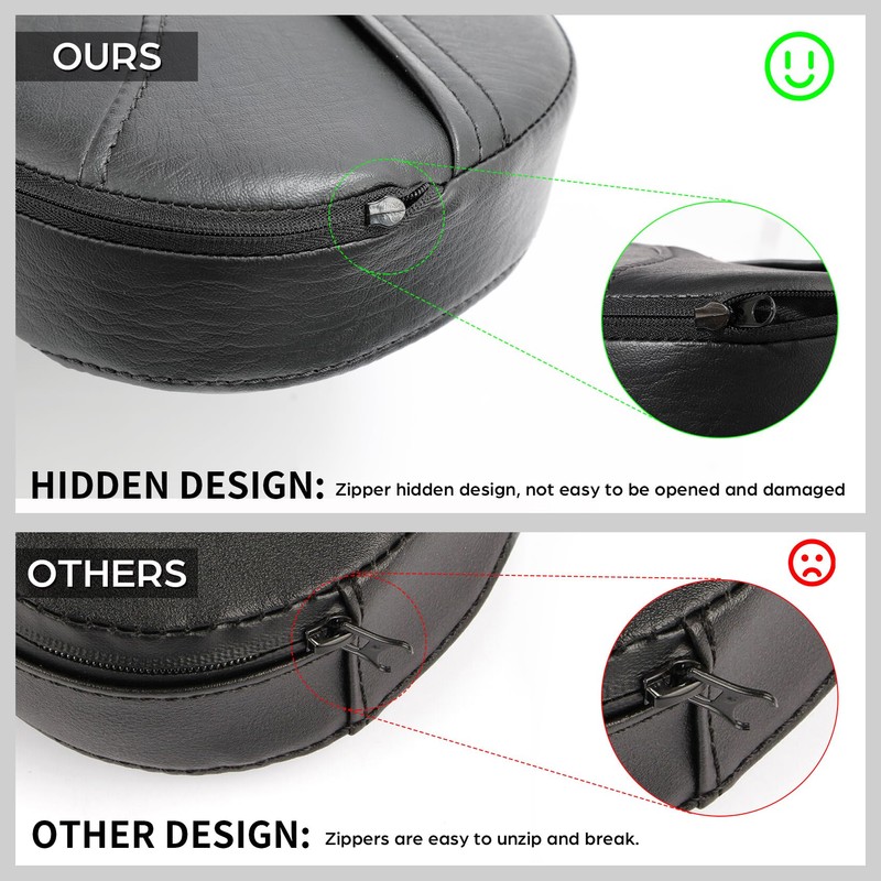C.C. RIDER Leather Passenger Backrest Pad - Driver Rear for