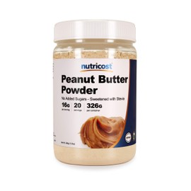 Nutricost Peanut Butter Powder - No Sugar Added (12.6 oz) Non-GMO, No Sugar Alcohol, All-Natural Powdered Peanut Spread from Roasted Pressed Peanuts