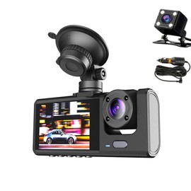3 Camera Dash Camera, For Cars, Small Dash Camera, 3 Cameras, 1080P, 360° Omnidirectional Protection, 170° Ultra Wide Angle, 3 Camera Simultaneous Recording, Night Vision Function, Overwrite