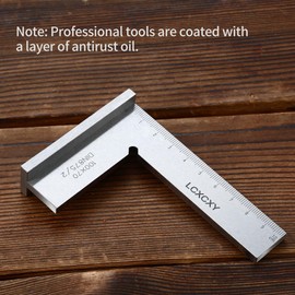 Try Square Metal 100 x 70 mm, Carpenter's Square with Measuring Scale (cm), Solid Engineer's Square Precision 90° Protractor Base, Metal Try Square for Hair Angle in Metal Construction and Industry