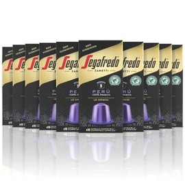 Segafredo Zanetti 100 Aluminium Capsules Compatible with Nespresso®* 100% Perù Coffee, Rich and Velvety in Taste (10 Boxes of 10 Capsules) - Suitable for Nespresso Original Machines