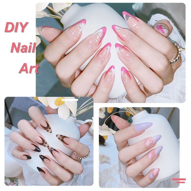 FITDON Pack of 240 Almond Nails Tips, Medium Full Cover