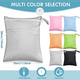 Kenning 6 Bolsas Húmedas y Secas para Bebé Pañales de Tela con Dos Bolsillos Impermeables con Cremallera Bolsa para Traje de Baño o Ropa Mojada Bolsos Reutilizables de Gimnasio de Piscina, 6 Colores