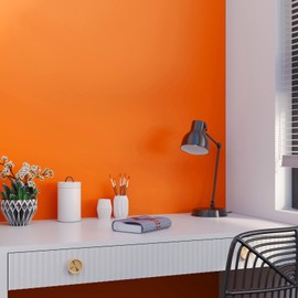 Livelynine 15.8x394 Orange Wallpaper Peel and Stick Kitchen Cabinet Contact Paper Waterproof Renter Friendly Neon Orange Vinyl Wall Paper for Bedroom Bathroom Kids Room Classroom Dorm Thanksgiving