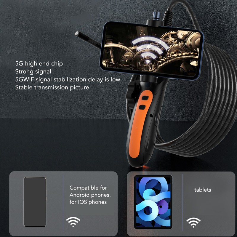 WiFi Endoscope 360 Degree Rotation Wireless 1080P HD Borescope with