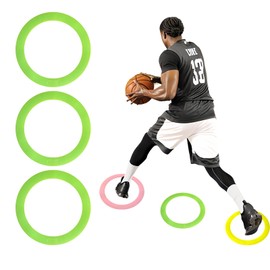 bibahala Colorful Anti Slip Safety Agility Rings Speed Rings 3PCs Speed and Agility Training Equipment Basketball Football Agility Training Equipment Soccer Practice Equipment (Green, Small)