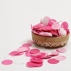 Regendeko 1 Inch 1000 Pieces Paper Confetti Round Pink White Wedding Birthday Party Decoration