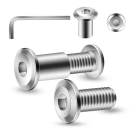 1/4-20 x 5/8" 20Pcs Flat Head Hex Socket Cap Screws Bolts Barrel Nuts Kit, 304 Stainless Steel 18-8, Full Thread by SG TZH (with Hex Spanner)