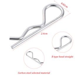 50pcs Rc Body Clips, Stainless Steel R Clips, Wavy Silver Car R Clip Pins, Body Shell Pin R Type Clips, for 1/10 1/12 Scale, Redcat HPI Himoto HSP ExceedRC RC Car Shell Replacement Accessories