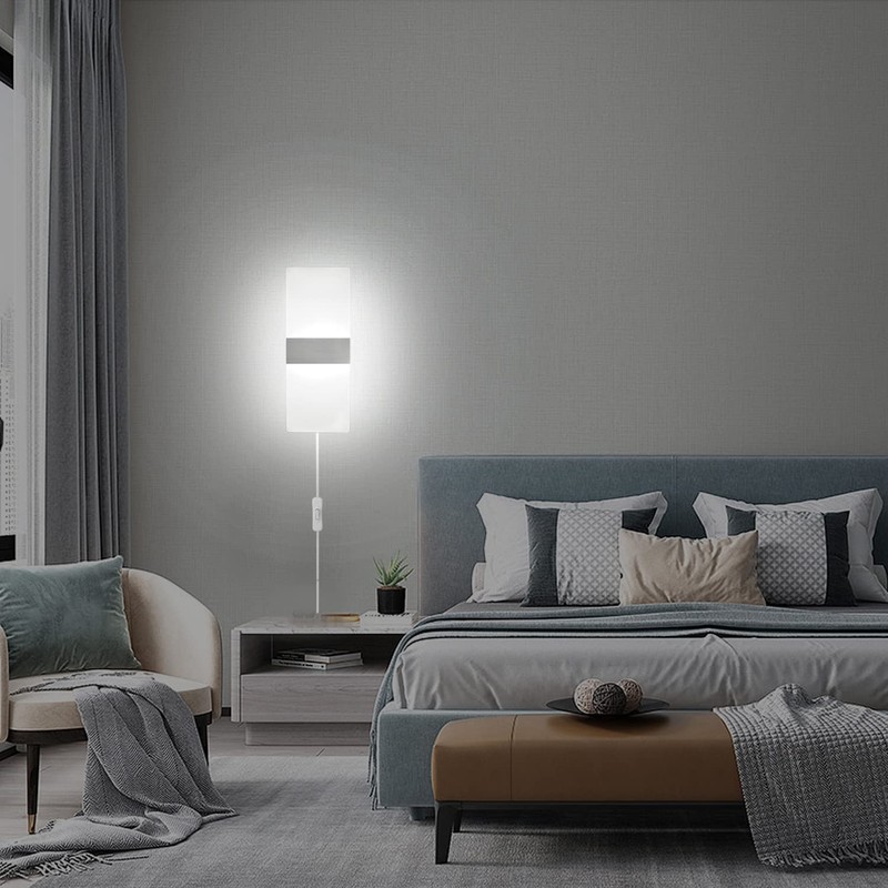 KICAAO Wall Sconces Set of Two, Modern Wall Sconce Plug