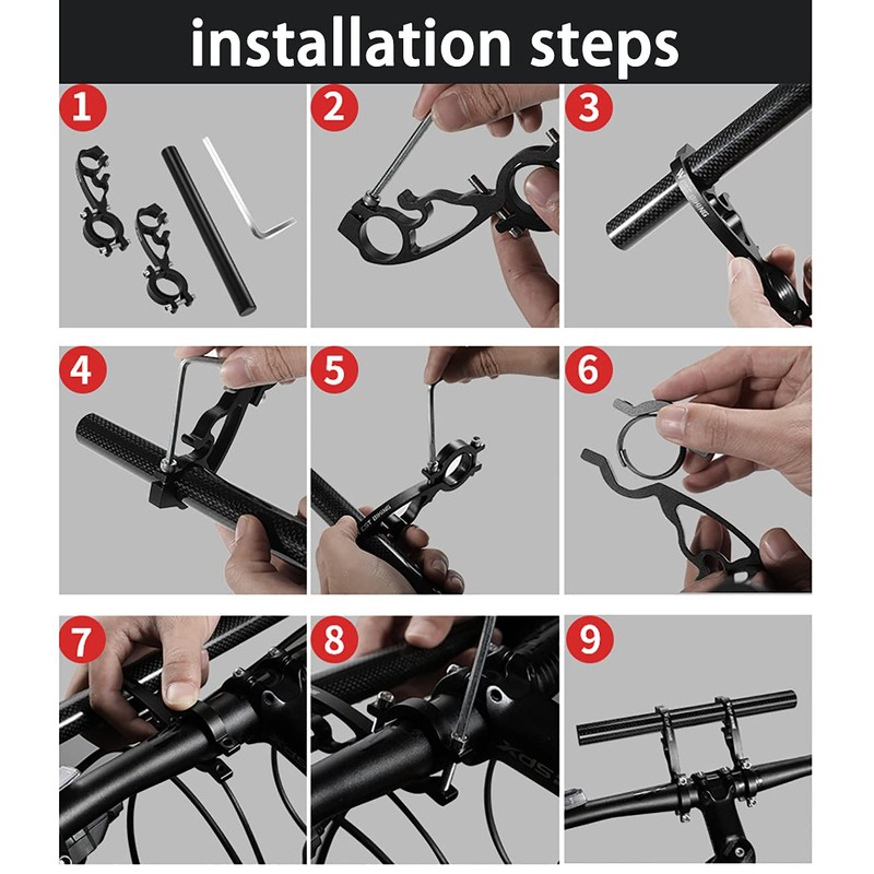 XNX Bike Bicycle Double Handlebars Extender Extension, 11.8 inches/30CM Aluminum
