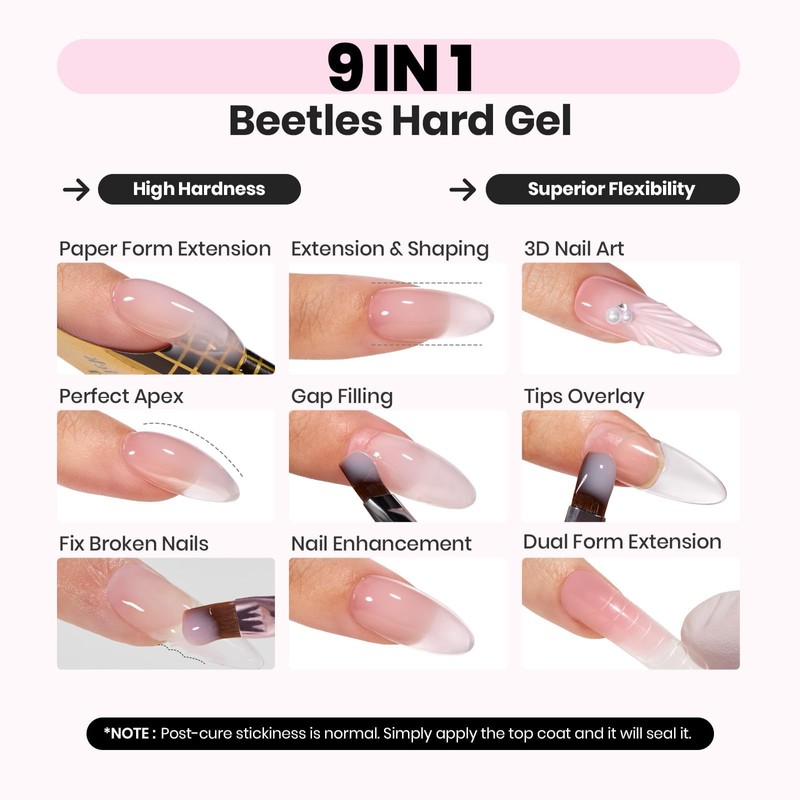 Beetles HEMA-Free Hard Gel Set-Dewy Breeze 0.5 oz Mini Size