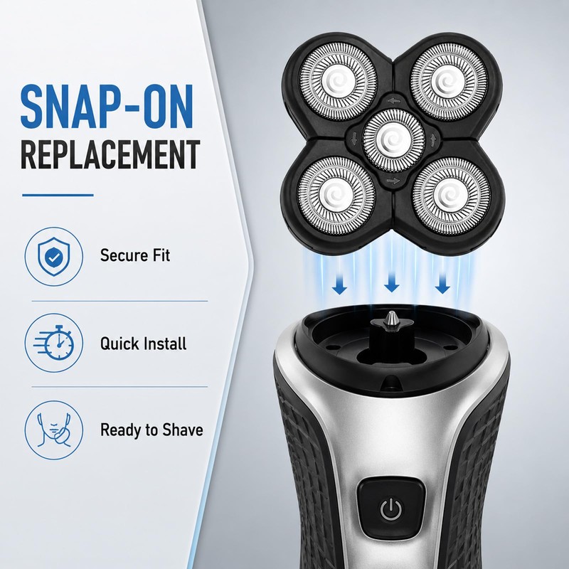 5-Head Electric Shaver Replacement Blades, 2-Pack 5D Floating Razor Heads