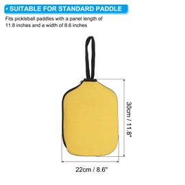 PATIKIL Universal 30x22cm Neoprene Pickleball Paddle Sleeve Paddle Storage Bag with Carrying Strap for Pickleball Paddle Yellow