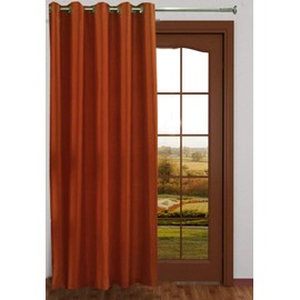 Homefab India Royal Silky Rust Window Curtain (HF050) 5X4ft(1 pc Curtain)