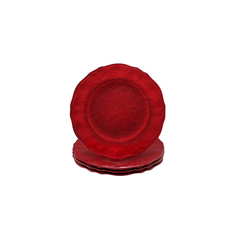 Le Cadeaux Garnet Holiday Collection Melamine Salad Plate, Set of