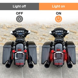 VG MOTO Motorcycle LED Filler Panel Lights Rear Fender Lamp Turn Signal Running Brake Light Compatible with Harley Touring Road King Street Glide Road Glide 2014-2023 (Black Housing Red Lens)