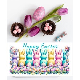 Twisted R Design Happy Easter Pastel Bunnies Farmhouse  Printed Handmade Sign