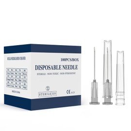 22 Gauge 1.5 Inch Needle, Individually Wrapped, 100 PCS Luer Lock Needles Industrial Dispensing Accessories(22G 1.5-Inch)