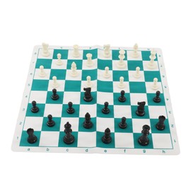 Portable Travel Chess Game Set Roll Up Chess Board Set for Family Gatherings TravelKing Height 75MM