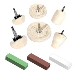 6PCS Buffing Wheels for Drill and 3 PCS Polishing Compounds, Wheel Polishing Kit, Polishing Wheel for Stainless Steel/Aluminum/Chrome/Wood/Jewelry/Plastic/Ceramic/Glass etc