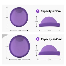 OUDQFCJ Wiederverwendbare Menstruationsscheibe mit Silikonbox aus 100% Medizinischem Silikon - Nachhaltig & BPA Frei - für Sport, Schwimmen und Intimität (M+L)