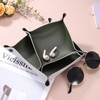 sourcing map 2pcs PU Leather Valet Tray Unisex Folding Small