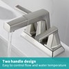 MIAOHUI Brushed Nickel Bathroom Sink Faucet 3 Hole, Double Handle