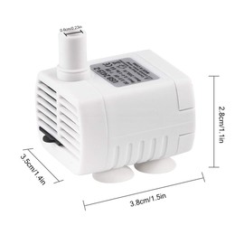 Driew 3W DC 3.5-8V USB Water Pump with Power Cord, Solar Mini Submersible,Brushless,Waterproof (2, White)