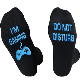 Do Not Disturb Gaming Socks, Funny Cotton Novelty Gamer Socks Gifts for Kids Teen Boys Mens Womens Game Lovers