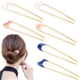 Tomedeks 6 PCS French Hair Pins U-Shaped Hair Pins,Hair Pins for Women,French Pin,Delicate French Twist Pins for Variety Occasions,u shaped hair pins for Women and Girls