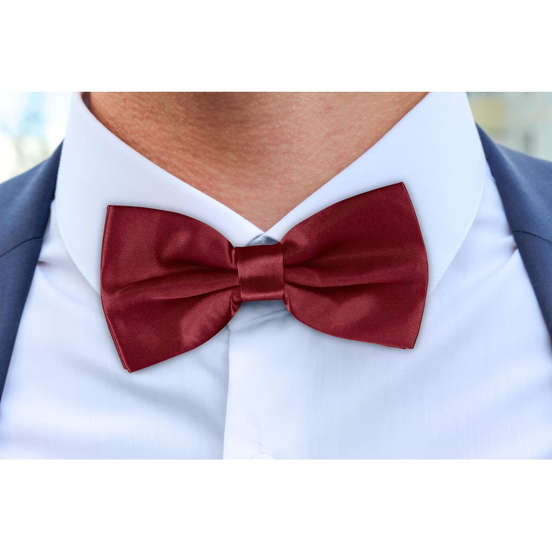 BomGuard Men's Bow Tie with Pocket Square Set - Bow