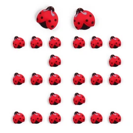 Edible Ladybug Cupcake Toppers 32pcs, Ladybug Icing Decorations for Cakes, Cupcakes, Ice Cream, Cookies, and Macarons