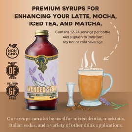 Portland Syrups Lavender Syrup - Premium Beverage Concentrate for Delicious Cocktails, Tea, Soda, Coffee Drinks, Baking, and More - 12 oz with 12 Servings (Pack of 1)