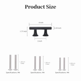 NNEGS 3 inch Matte Black Cabinet Hardware Cabinet Handle Black pulls Deluxe Suitable for Cabinet Pulls Shoe Cabinet Workbench Dresser Bathroom Drawer Kitchen Display Cabinet 6-Pack