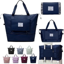 AYWVRBST King Large Capacity Folding Travel Bag,Gift,Dry and Wet Separation Multifunctional Sports Shoulder Bag, Foldable (Sapphire Blue, Extra Large)