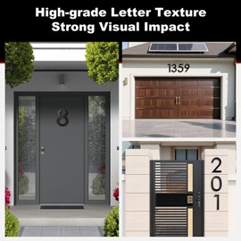 TTAJJUNK 8 Inch Floating House Numbers-Textured ABS Address Numbers for House with Screw Kits,Weatherproof Modern Door Sign Decor for Home Mailbox Exterior（Black） (black, 8inch number 9)