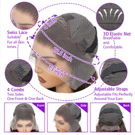 HOISAKA 13x4 Lace Front Wigs Human Hair Chocolate Brown Body Wave Human Hair Wig 250% Density Hd Lace Front Wigs Pre Plucked Glueless Brown Human Hair Wig 24 Inch