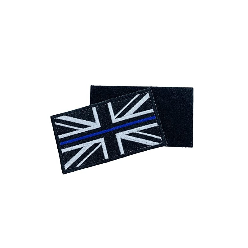 Badge Union Jack Thin Blue Line Union Jack Embroidered Patch-Hook
