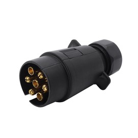 HISports 7 Pin Trailer Plug 12V Waterproof 7 Pin Trailer Plug Connector N-Type Towbar Socket Plug Wiring Connector Adapter Towbar Towing Socket for Trailer Caravan Truck RV Boat Towbar Towing