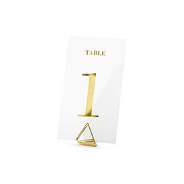 wYw Mellilu Table Numbers Place Cards, Transparent Gold, 7 x 12 cm, Pack of 20