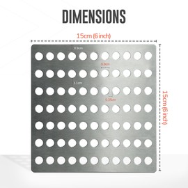 Set of 2 Drain Covers Outdoor Drain Protection Square Leaf Guard 15cm x 15cm - Rustproof Metal Stainless Steel Swirl Drainage Guard Outdoor & Garden Use | 6 x 6 Inch |