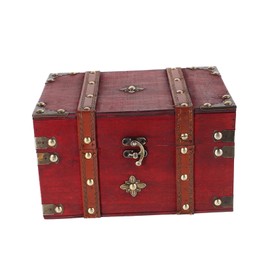 FOMIYES Lockable Vintage Wooden Storage Chest Treasure Box Organizer for Jewelry and Accessories Stylish Cedar Keepsake Box Hinges for Bedroom Decor