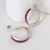 TaYolnFaSo Enamel Hoop Earrings for Women C Shaped Round Hoop
