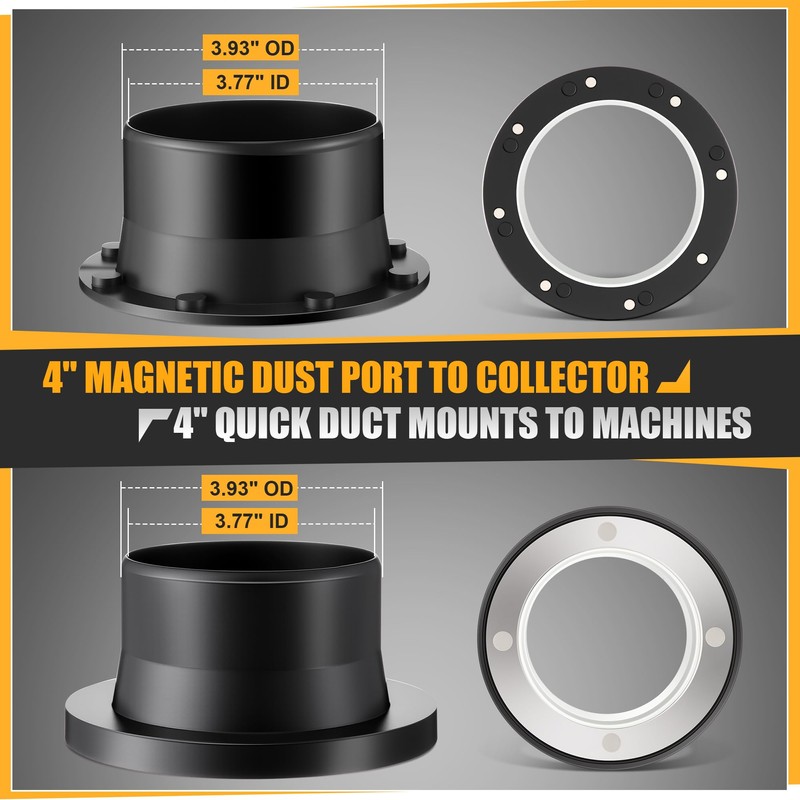 Saillong 4 Inch Magnetic Dust Collection Starter Kit with 9.85