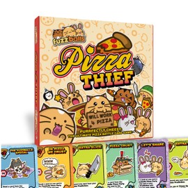 Pizza Thief Fun Card Game – Build the Perfect Pizza Party & Betray Your Friends | Fast-Paced Strategy Game for 3-6 Players, Ages 8+ | 48 Cards, Pizza Party Card & Timer Included