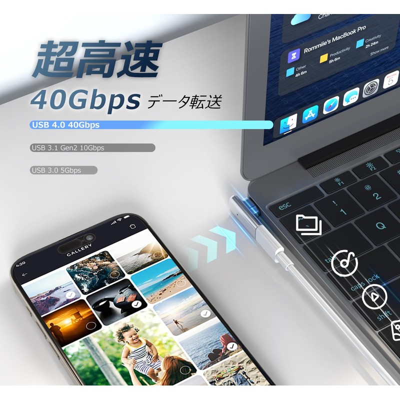 Type-C Adapter Magnet, L Shape Converter Adapter, Type c [USB4.0,