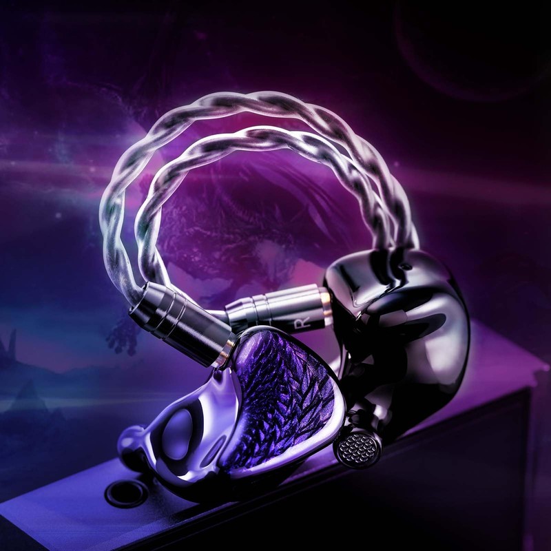 Kinera Celest Wyvern Black HiFi in Ear Monitor Earphones, 10mm